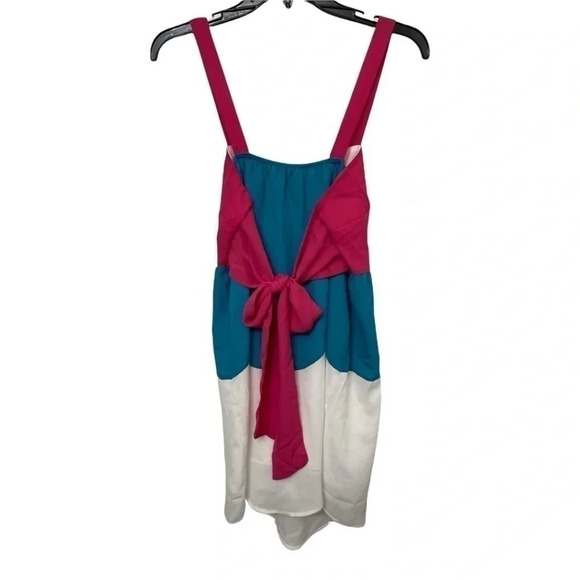 Women's Summer Sleeveless Color Block Dress - Picture 6 of 8